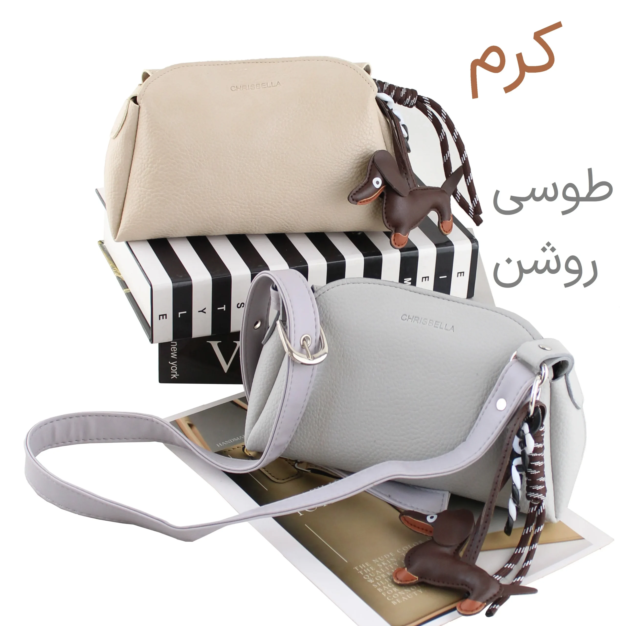 کیف پاسپورتی چرم مصنوعی اسپرت روزمره زنانه بند بلند مگنت بسته شدن - Image 3
