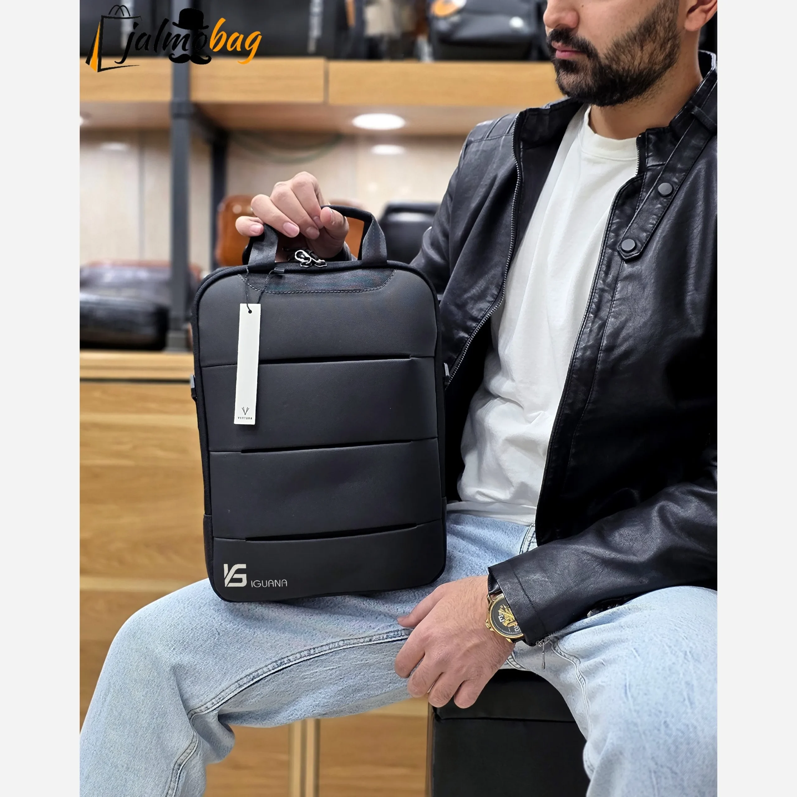 کیف دوشی دستی جادار ضد آب جنس اسکین و برزنت خارجی - Image 6