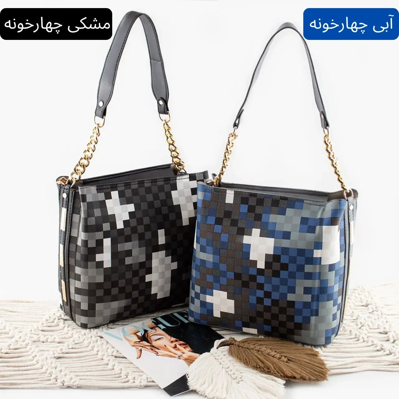کیف زنانه چرم مصنوعی زیپدار بند بلند روزمره مهمانی - Image 8