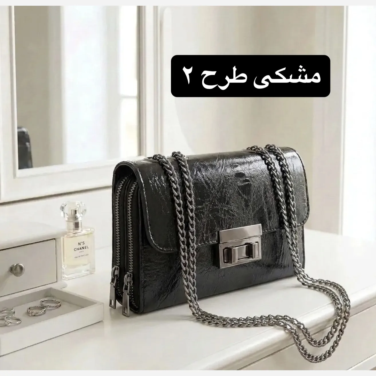کیف پاسپورتی زنانه چرم مصنوعی بند بلند مجلسی و رسمی - Image 3