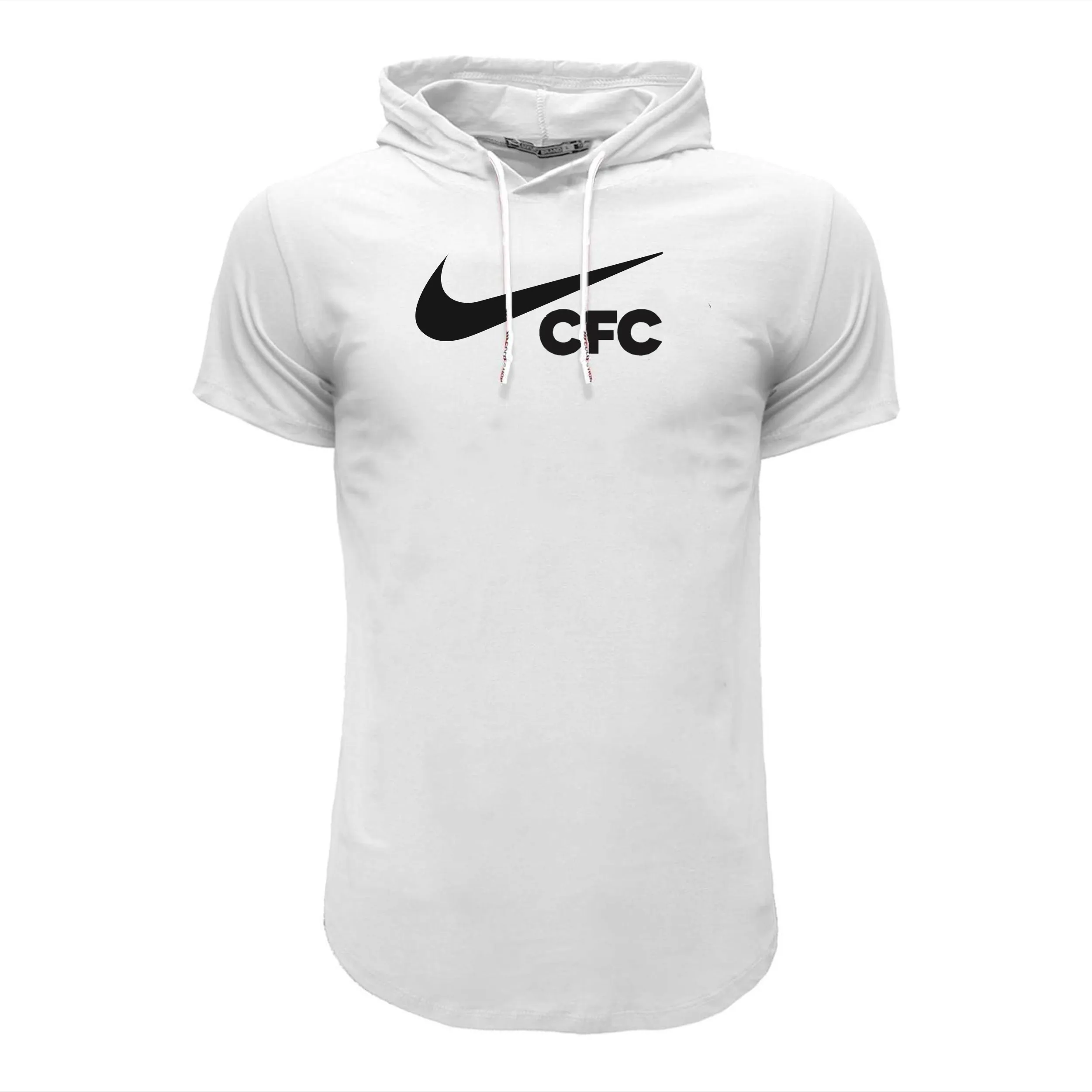 تیشرت کلاه دار آستین کوتاه طرح CFC مدل I 8979 مردانه در سه رنگ مشکی، سفید و سورمه ای - Image 4