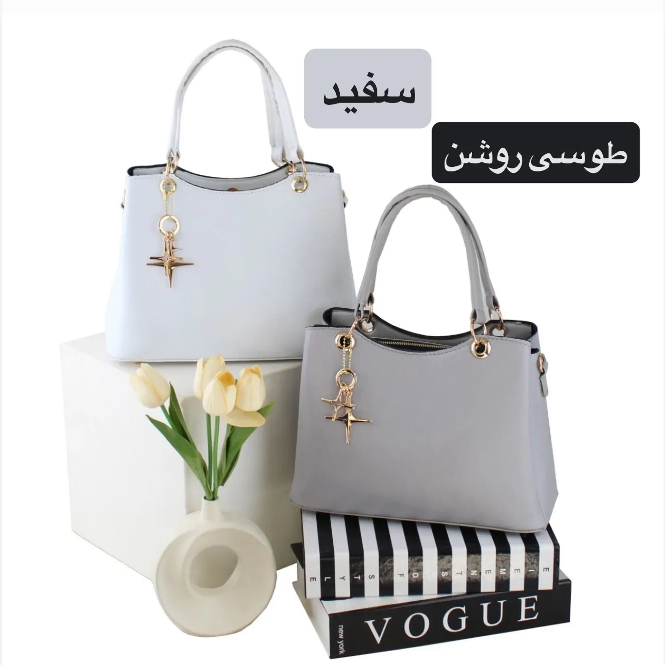 کیف زنانه چرم مصنوعی اسپرت و مجلسی با بند بلند - Image 3