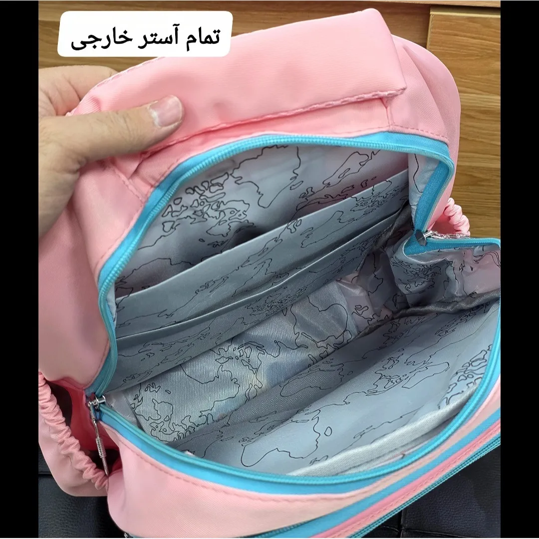 کوله پشتی دخترانه کرومی ضد آب مناسب کلاس اول تا چهارم طبی و جادار - Image 15
