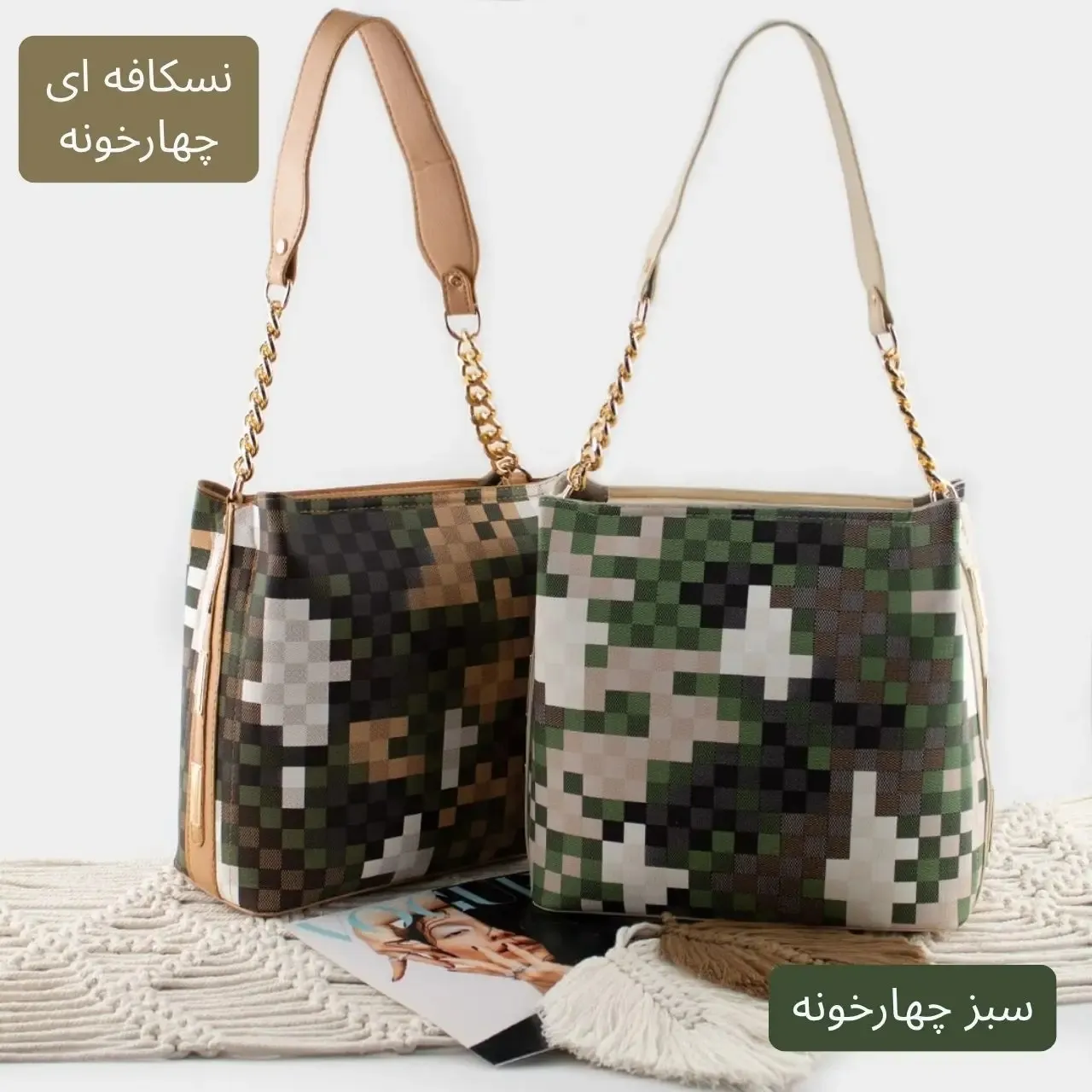 کیف زنانه چرم مصنوعی زیپدار بند بلند روزمره مهمانی - Image 10