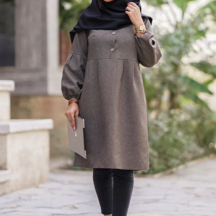 مانتو زنانه مدل شادی جنس پرشیا سایز 1 و 2 رنگ مشکی طوسی نسکافه ای سرمه ای - Image 6