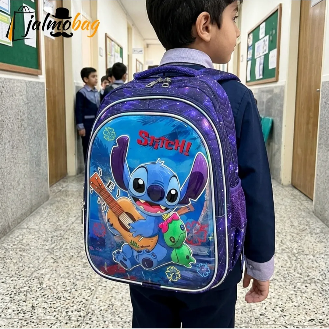 کوله پشتی مدرسه پسرانه مقطع ابتدایی سه خانه ضدتعریق طرح عکسدار - Image 4