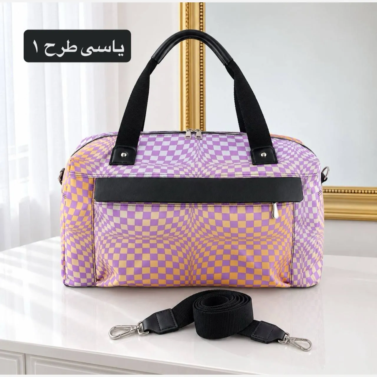 ساک دستی زنانه دخترانه پارچه کره ای اسپرت روزمره مامی بگ مسافرتی - Image 6