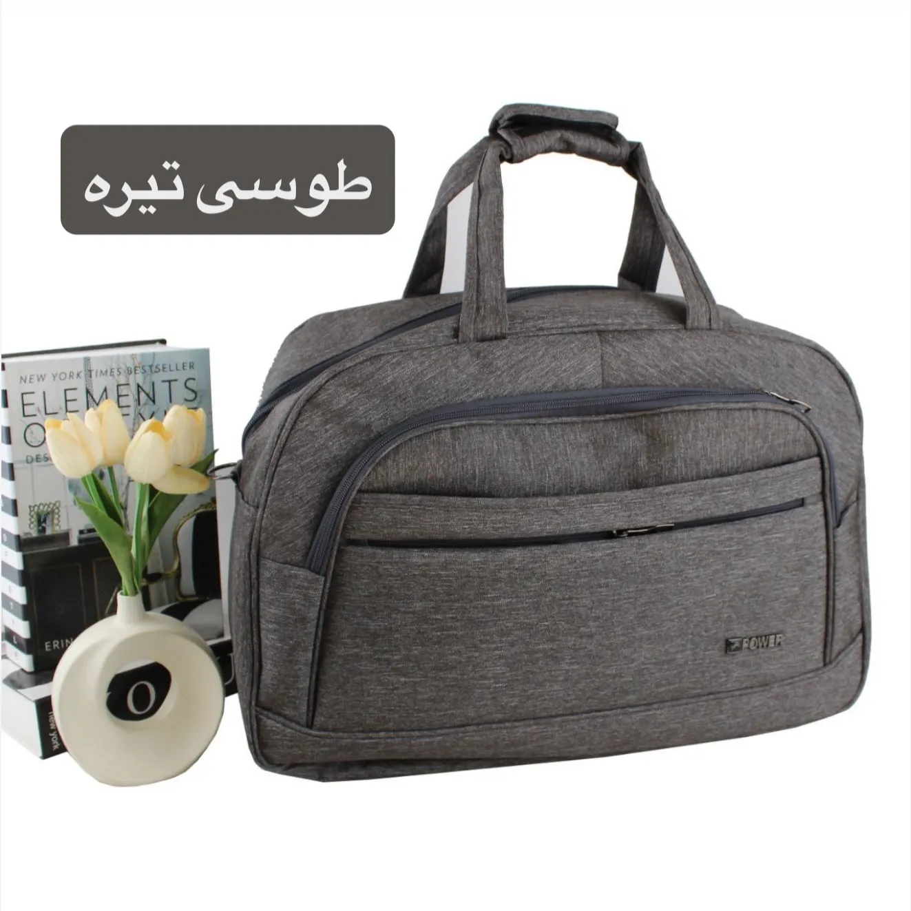 ساک ورزشی اسپرت پارچه ای زیپ دار بند بلند 3 بند 4 جیب بیرونی 1 جیب داخلی 60x38x20 سانتیمتر - Image 3