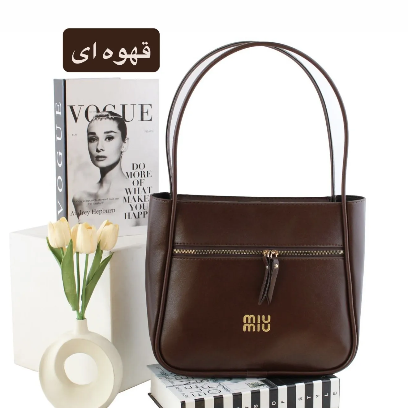 کیف زنانه چرم مصنوعی روزمره اسپرت بزرگ - Image 2