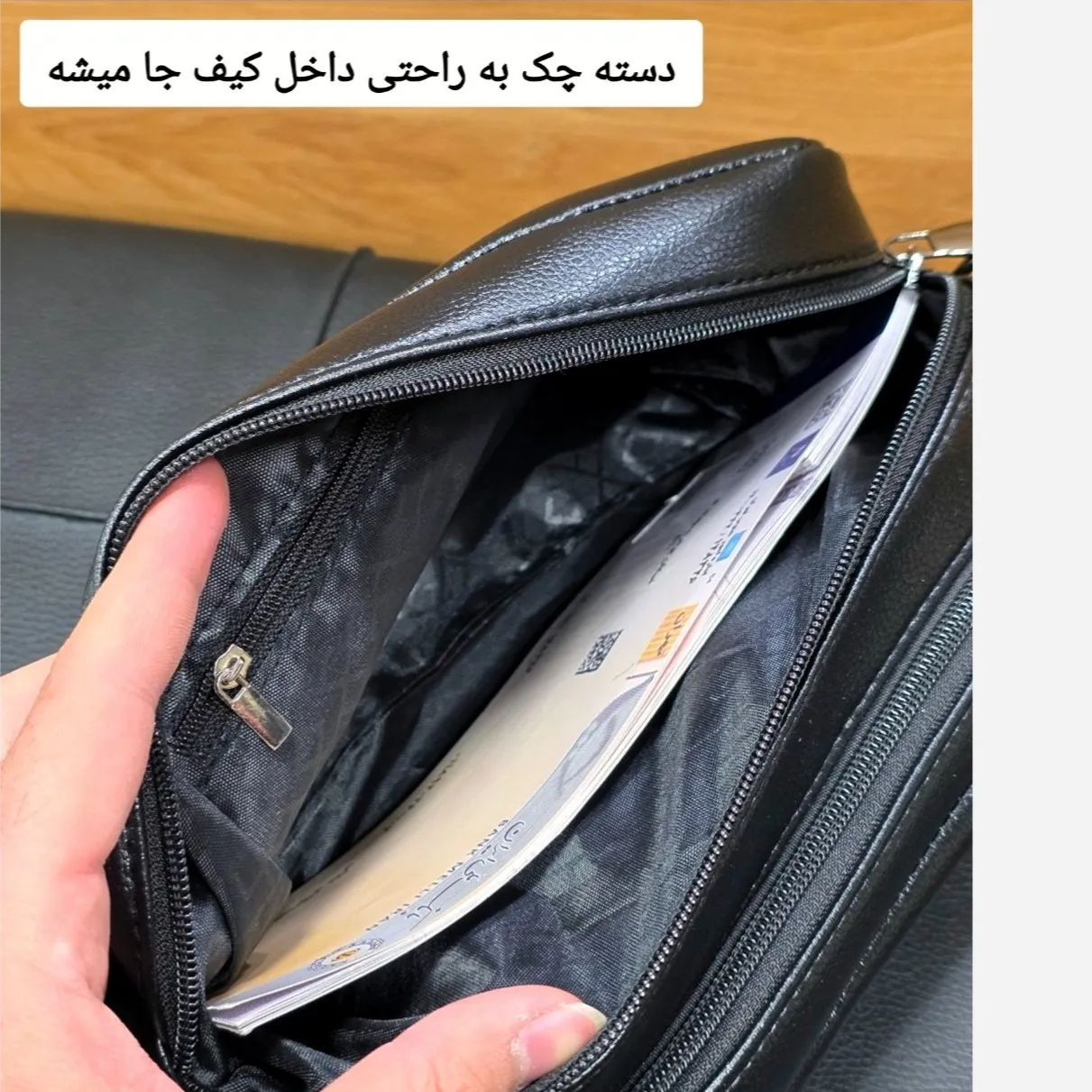کیف دستی و دوشی مردانه شوزبگ چرم وارداتی درجه یک - Image 12