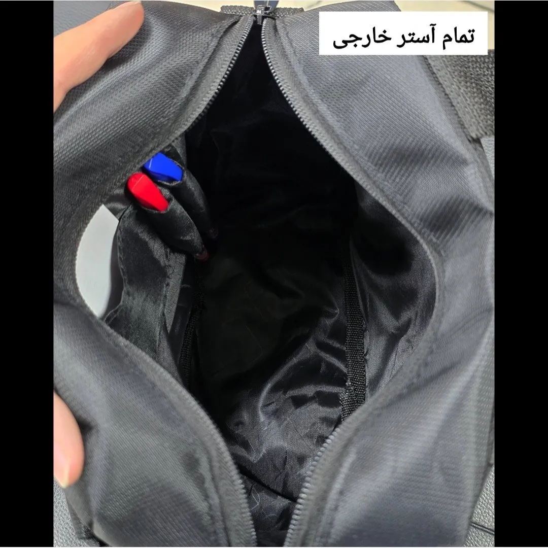 کیف ظرف غذا دستی و دوشی پارچه ای کجراه خ خارجی جیب دار - Image 8