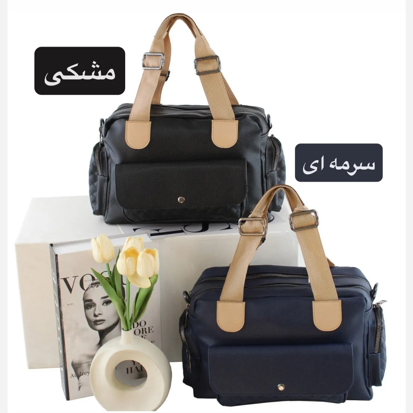 کیف زنانه چرم مصنوعی روزمره و رسمی بند بلند - Image 2