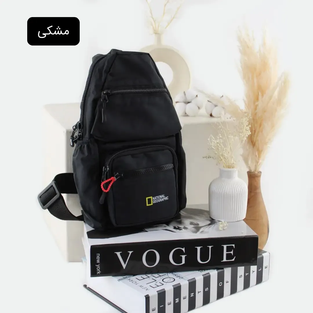 کیف مردانه اسپرت و روزمره پارچه ای طوسی ابعاد 30 در 16 سانتی متر - Image 6