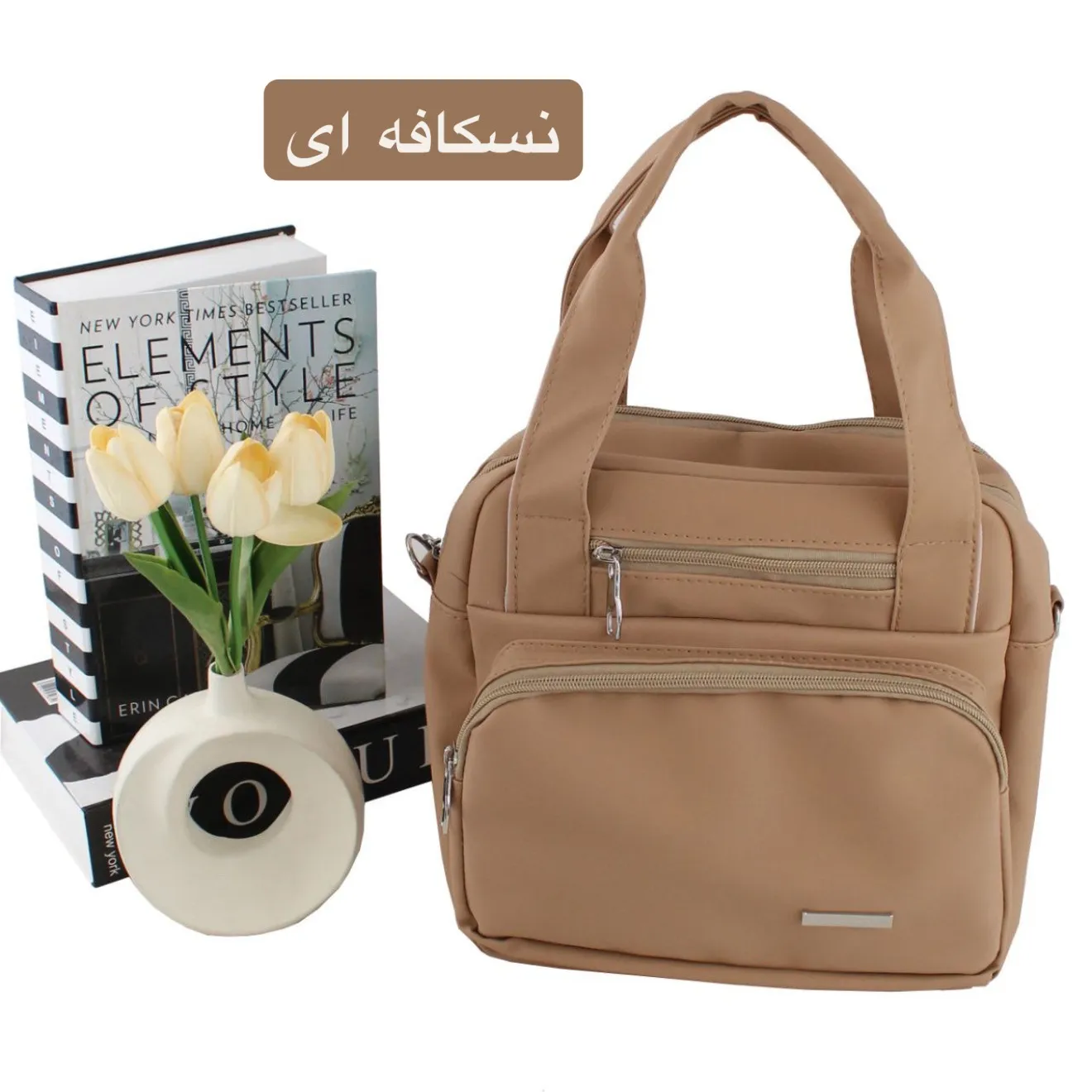 کیف زنانه چرم مصنوعی اسپرت و روزمره ابعاد 35 در 30 در 10 سانتی متر - Image 3