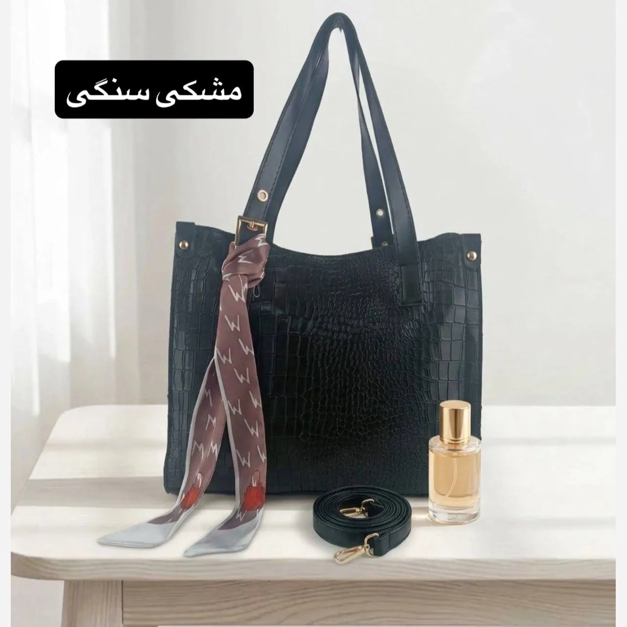 کیف زنانه چرم مصنوعی رسمی و روزمره با بند بلند - Image 7