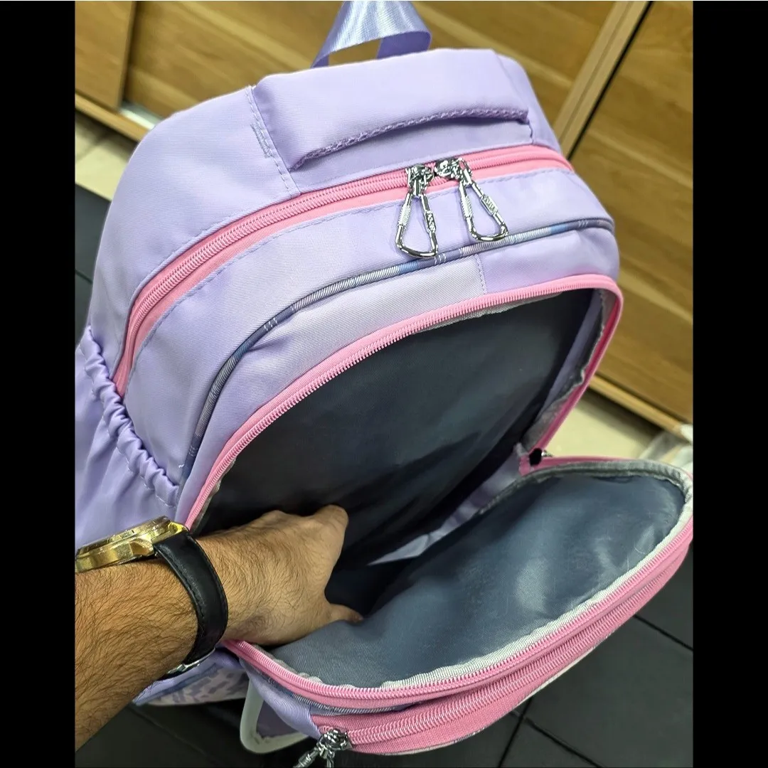 کوله پشتی مدرسه دخترانه ضد آب پارچه ریپس وارداتی مناسب کلاس اول تا چهارم - Image 12
