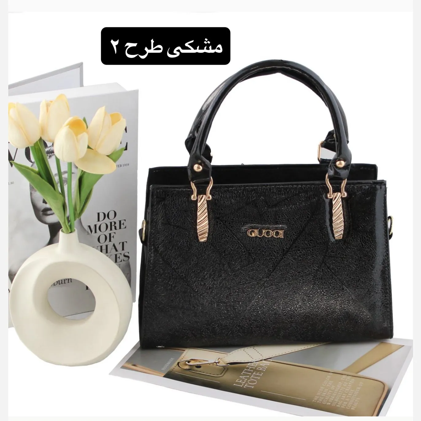 کیف زنانه رسمی و مجلسی چرم مصنوعی با بند بلند - Image 5