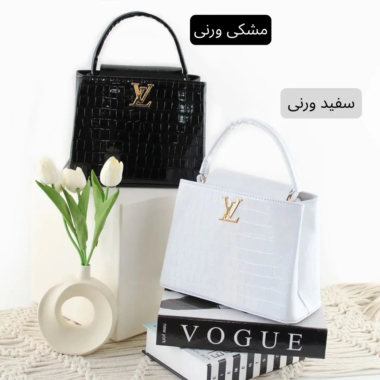 کیف زنانه چرم مصنوعی رسمی و مهمانی با بند بلند - Image 5