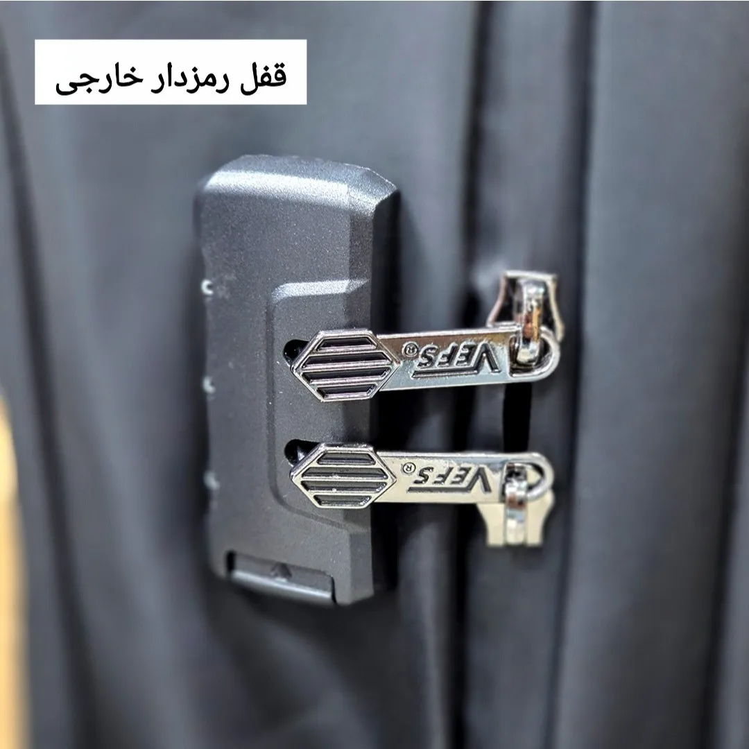 کوله پشتی لپتاپ دانشجویی و اداری قفل دار مناسب لپتاپ تا 17.5 اینچ مردانه و زنانه - Image 7