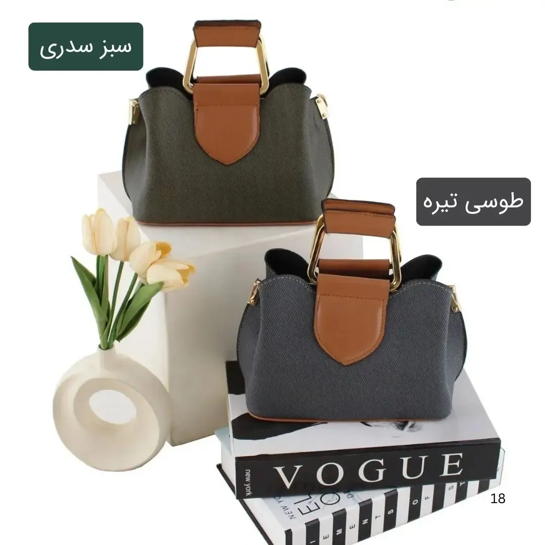 کیف پاسپورتی پارچه ای زیپ مگنت بند بلند 3 جیب داخلی روزمره مجلسی - Image 5