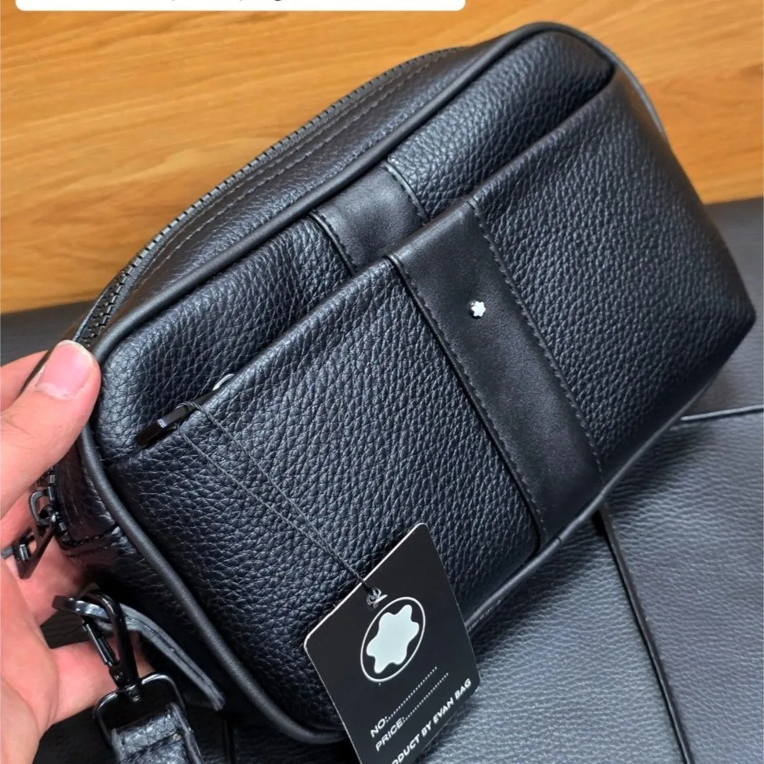 کیف دستی و دوشی مردانه مونت بلانک چرم صنعتی مدل سه کاره - Image 8