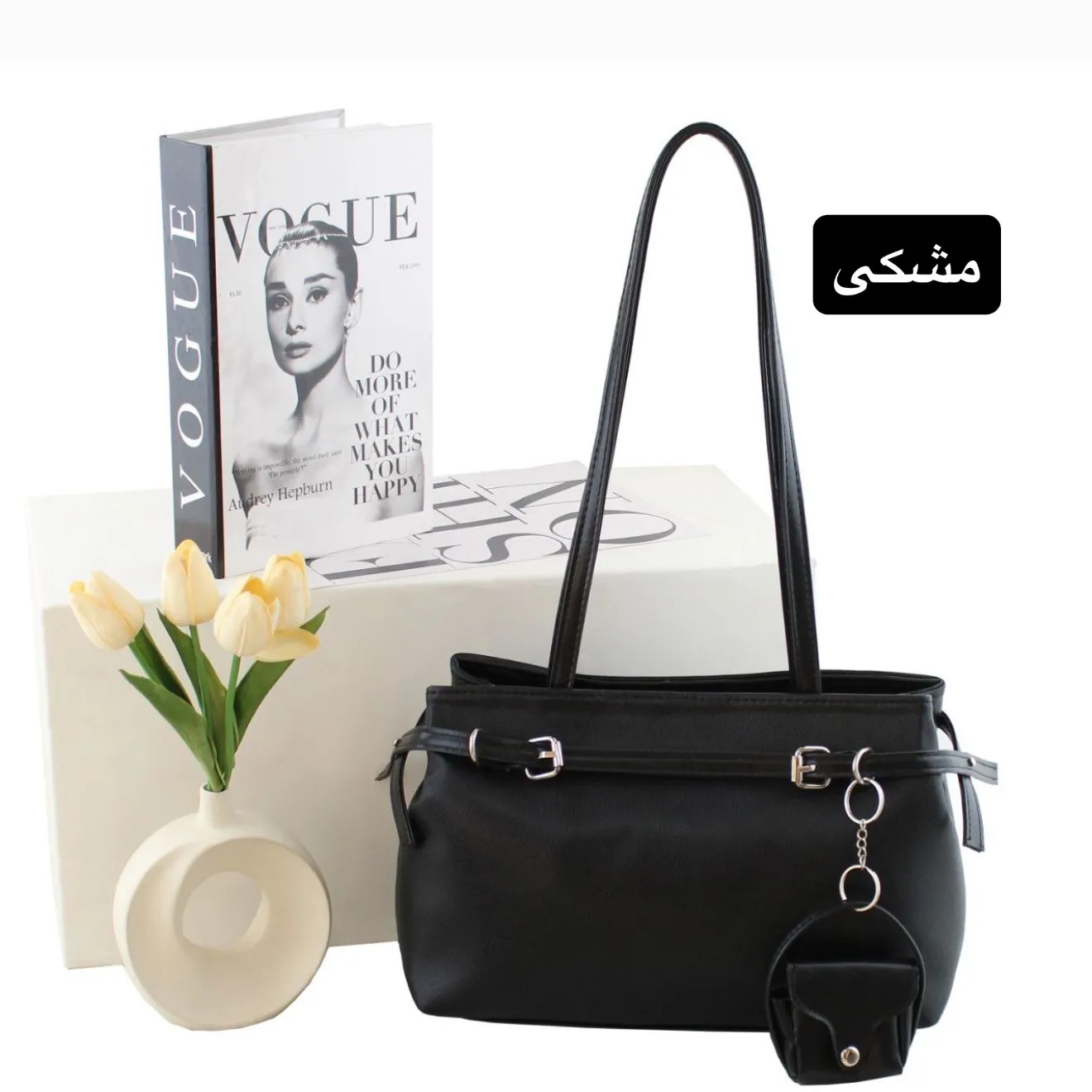کیف زنانه چرم مصنوعی اسپرت و روزمره ابعاد 35 در 25 سانتیمتر - Image 5
