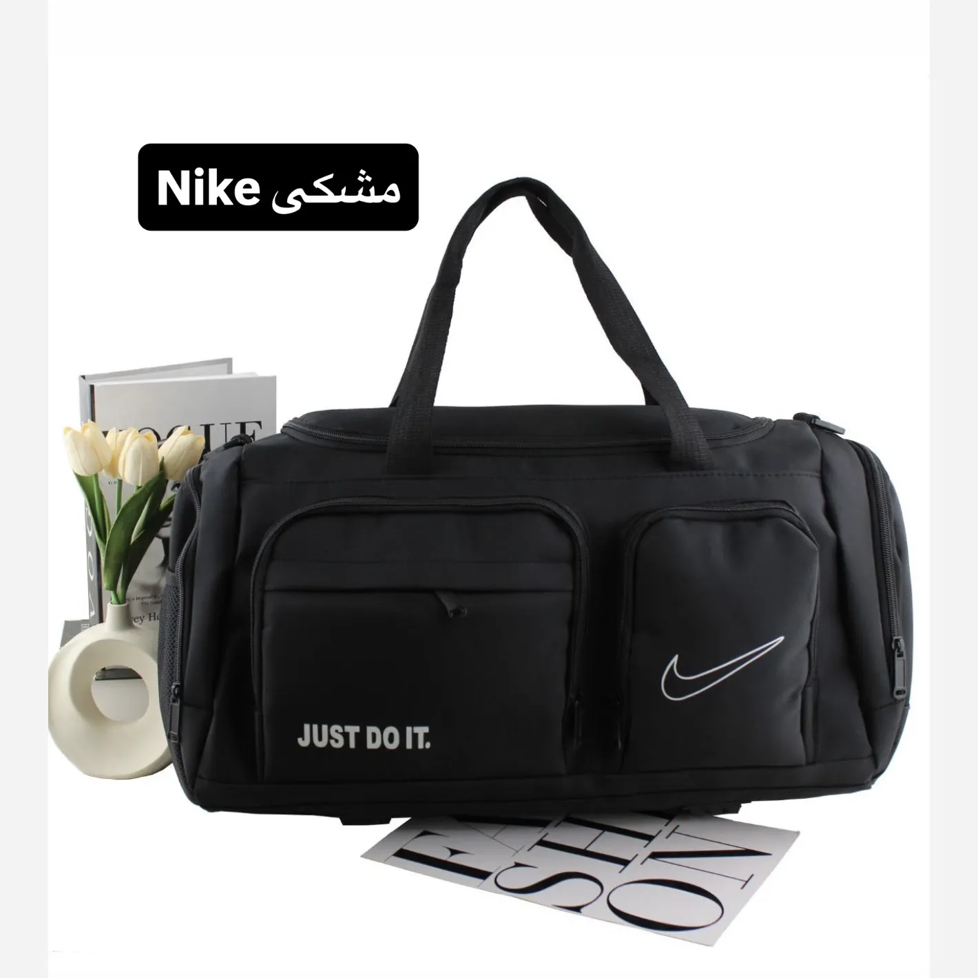 ساک ورزشی و اسپرت پارچهای با بند بلند و 7 جیب بیرونی ابعاد 55 در 33 در 20 سانتیمتر - Image 6