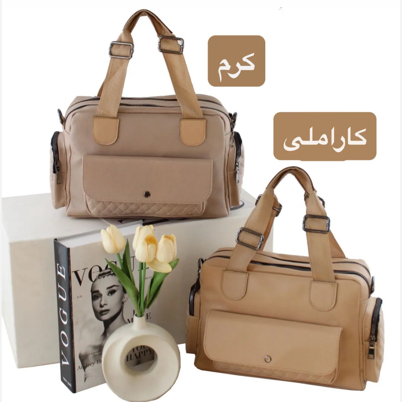 کیف زنانه چرم مصنوعی روزمره و رسمی بند بلند - Image 5