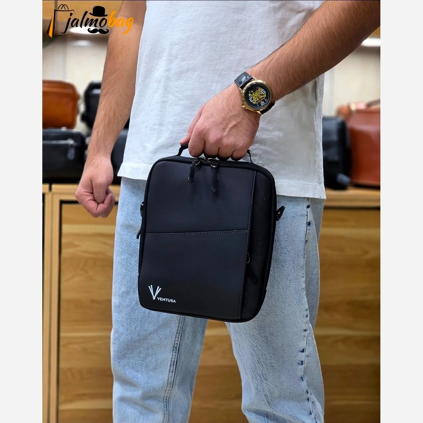 کیف دوشی دستی اسپرت ضد آب اسکین و برزنت خارجی - Image 3