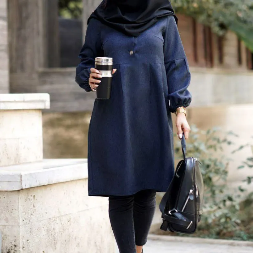 مانتو زنانه مدل شادی جنس پرشیا سایز 1 و 2 رنگ مشکی طوسی نسکافه ای سرمه ای - Image 4