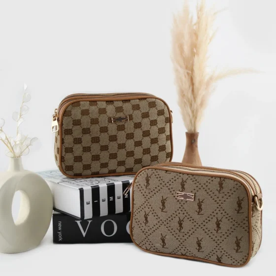 کیف پاسپورتی پارچه ای روزمره و مهمانی بند بلند سایز 21x14x5 سانتیمتر