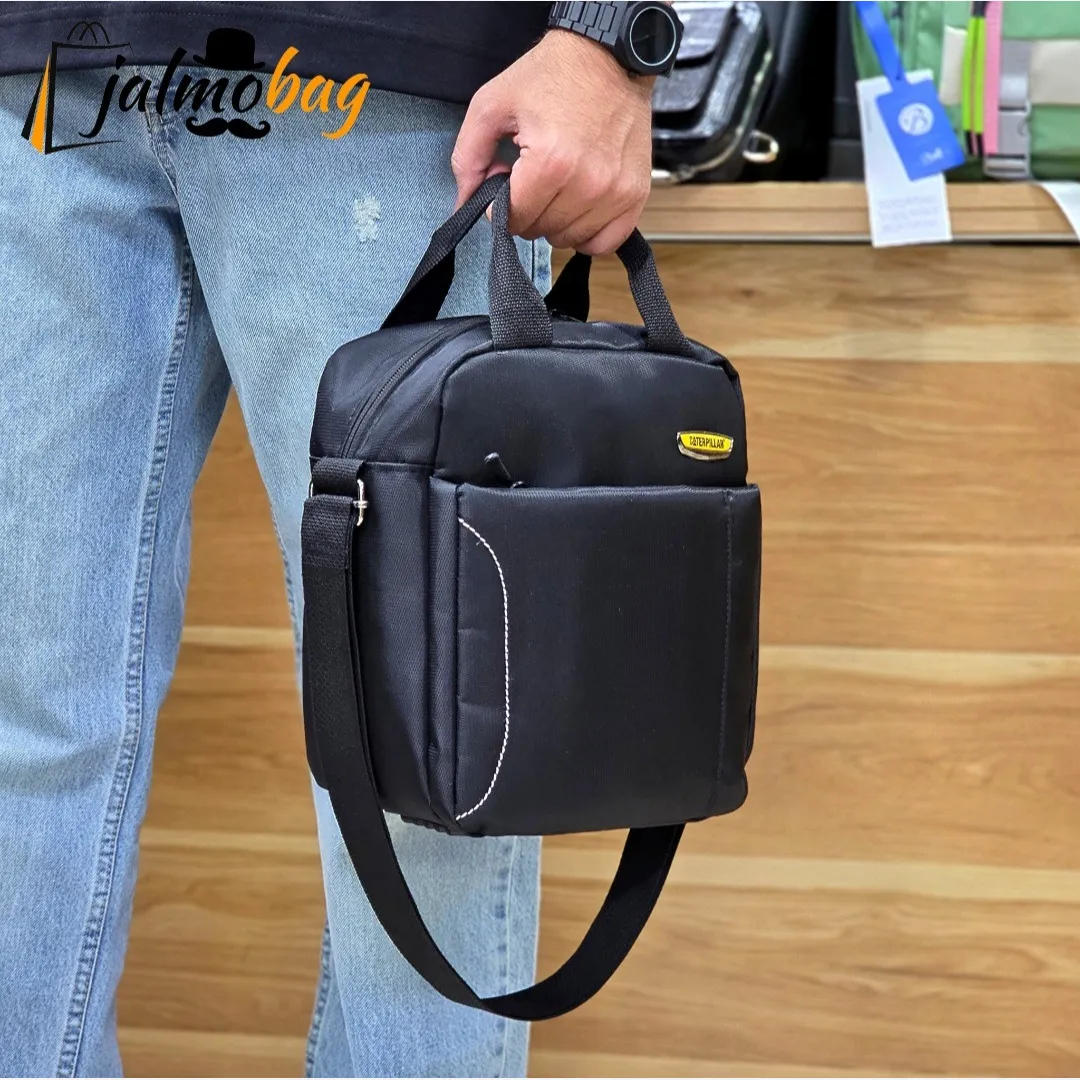 کیف ظرف غذا دستی و دوشی پارچه ای کجراه خ خارجی جیب دار - Image 3