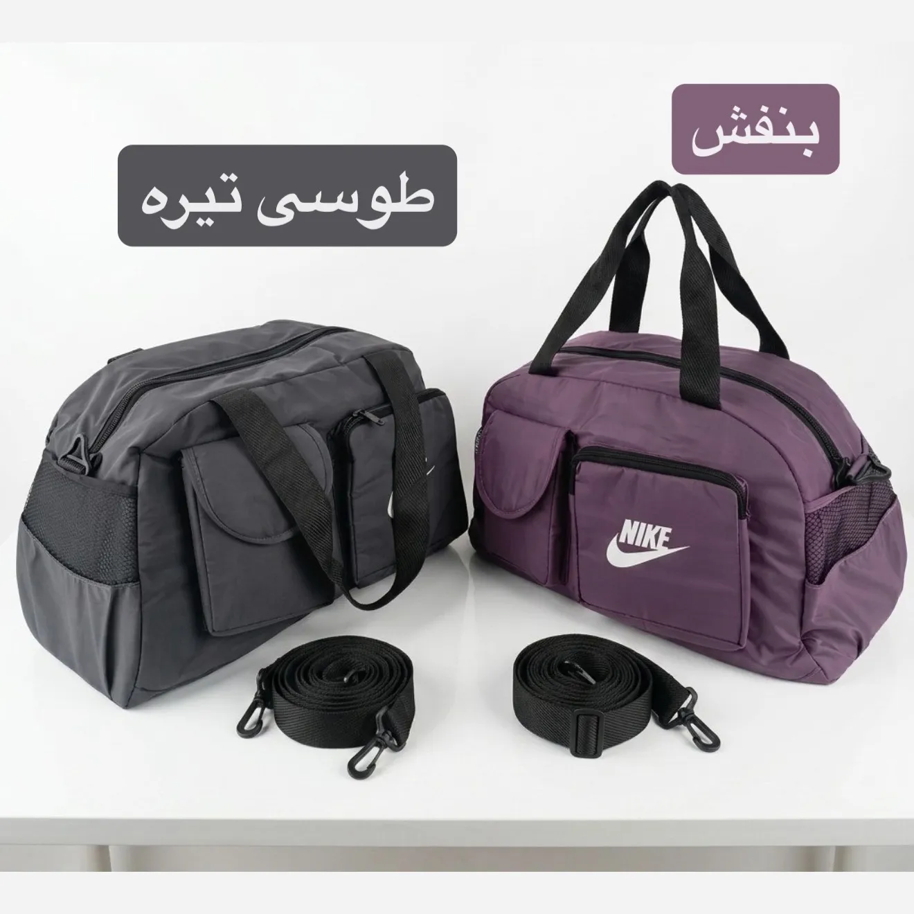 ساک ورزشی اسپرت پارچهای با بند بلند و 5 جیب بیرونی ابعاد 45 در 25 در 20 سانتیمتر - Image 3