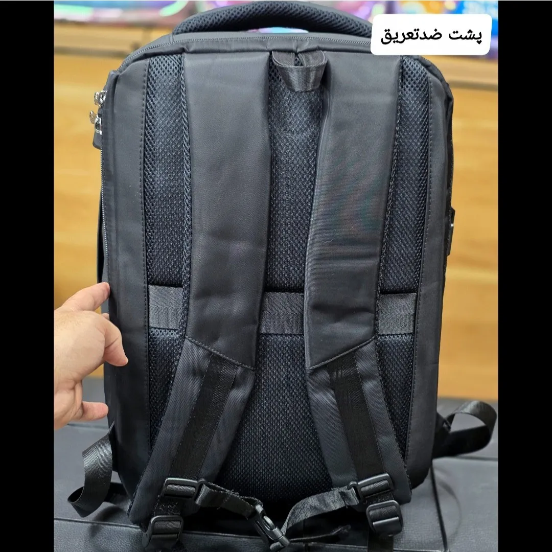 کوله پشتی لپتاپی قفل دار مناسب روزمره اداری دانشجویی دبیرستانی ارتفاع 44 سانتی متر - Image 15