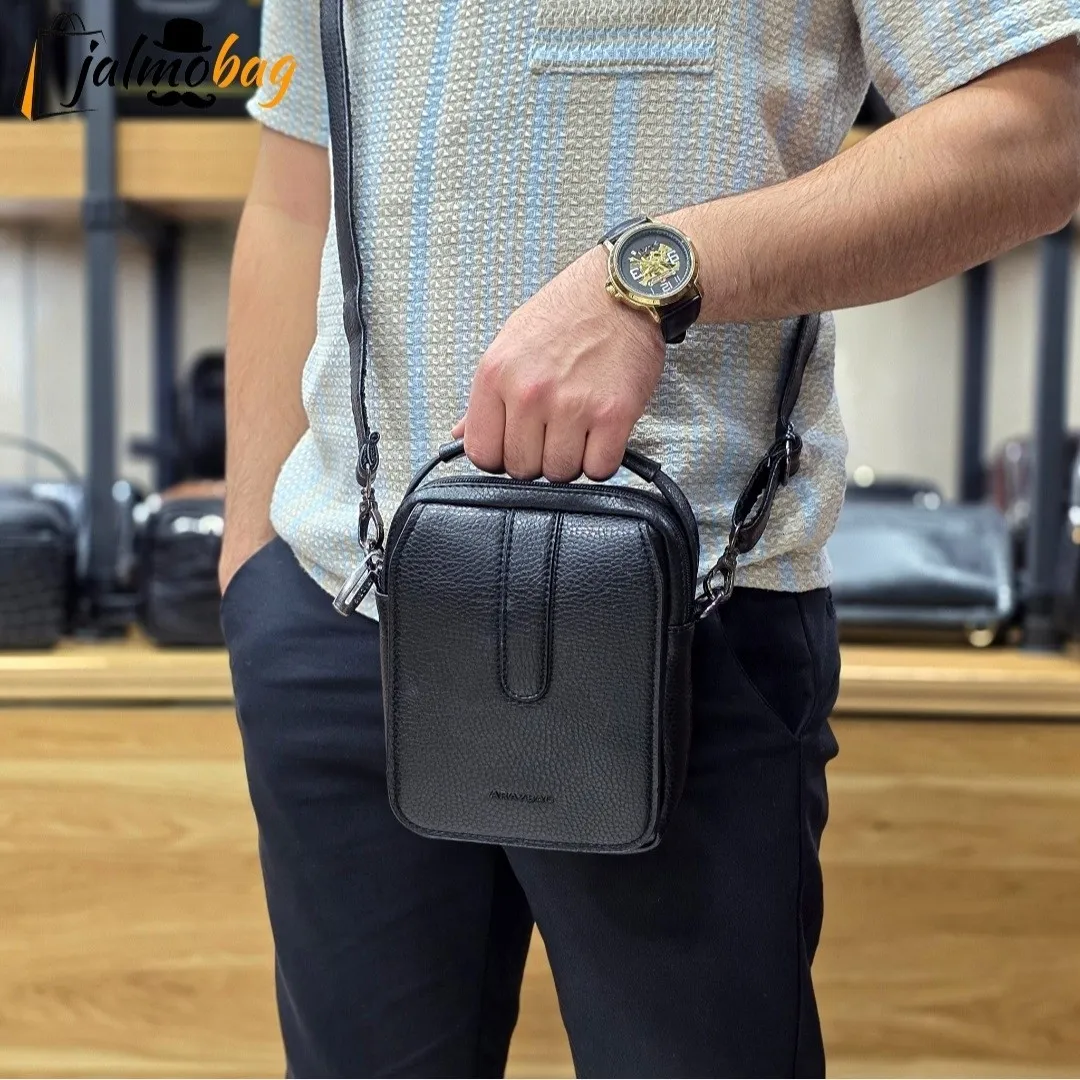 کیف دوشی دستی کوچک چرم صنعتی ضد خش کد 2202 - Image 3