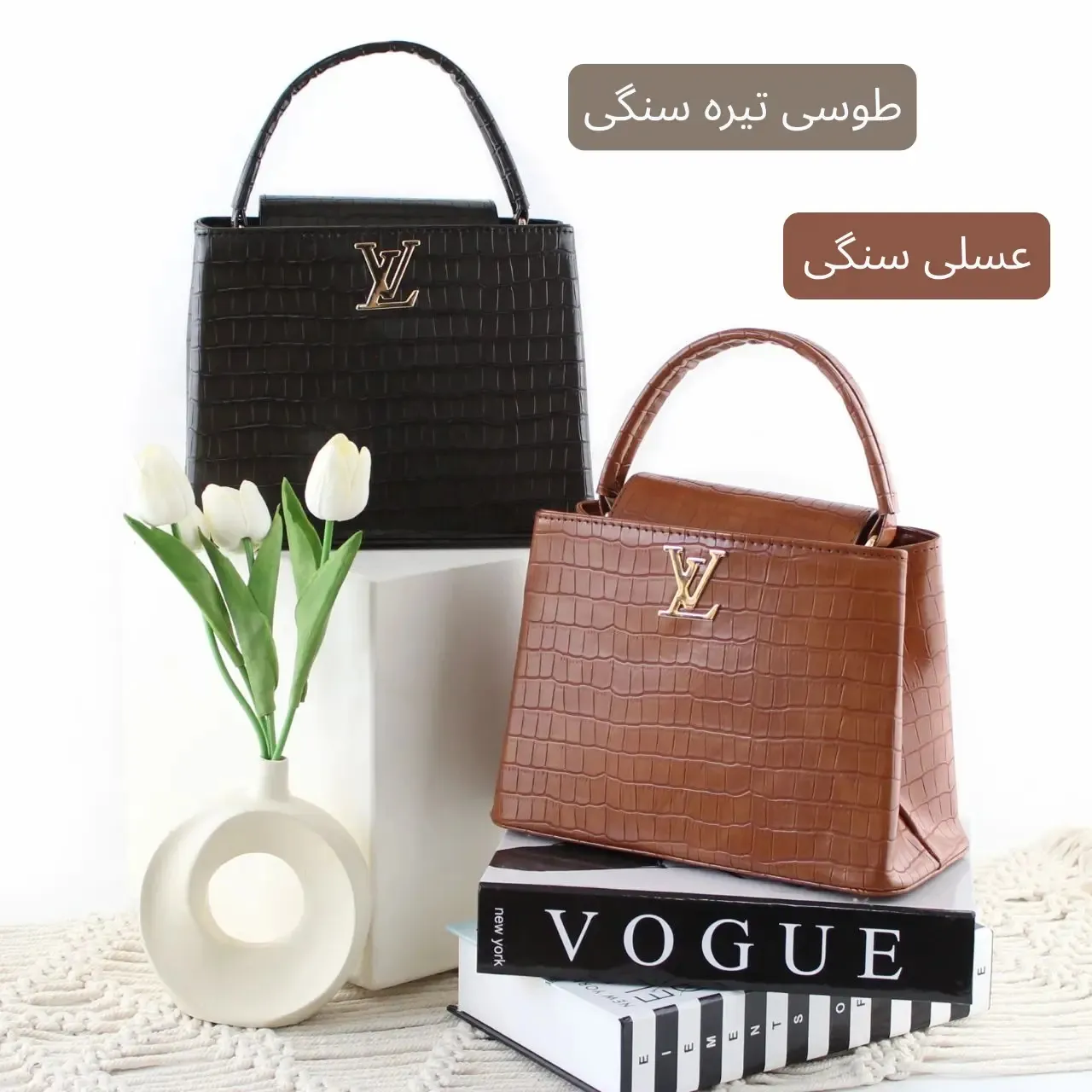 کیف زنانه چرم مصنوعی رسمی و مهمانی با بند بلند - Image 2