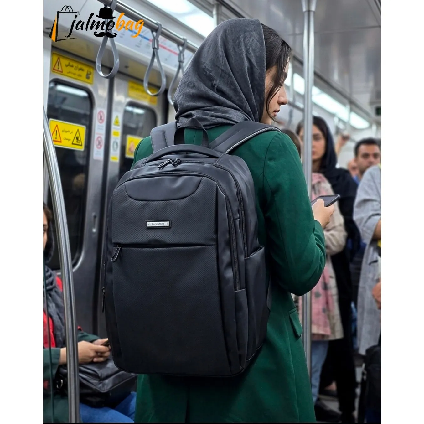 کوله پشتی پاستیلی پریزیدنتسیلیکونی ضد خش وارداتی دو جیب با جای لپ تاپ - Image 5