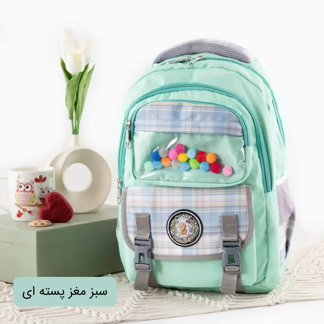 کوله پشتی مدرسه و دانشگاه پارچه ای با بند بلند و 6 جیب بیرونی ابعاد 40 در 30 در 15 سانتیمتر - Image 6