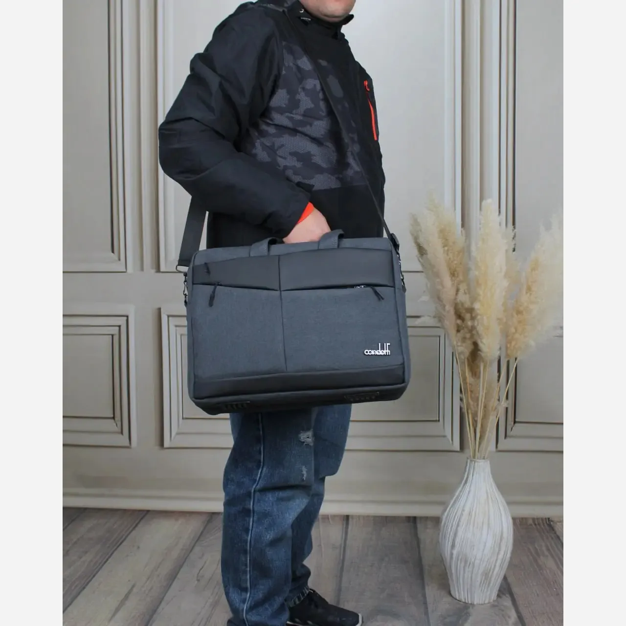 کیف مردانه پارچه ای اداری و روزمره سه بند - Image 3