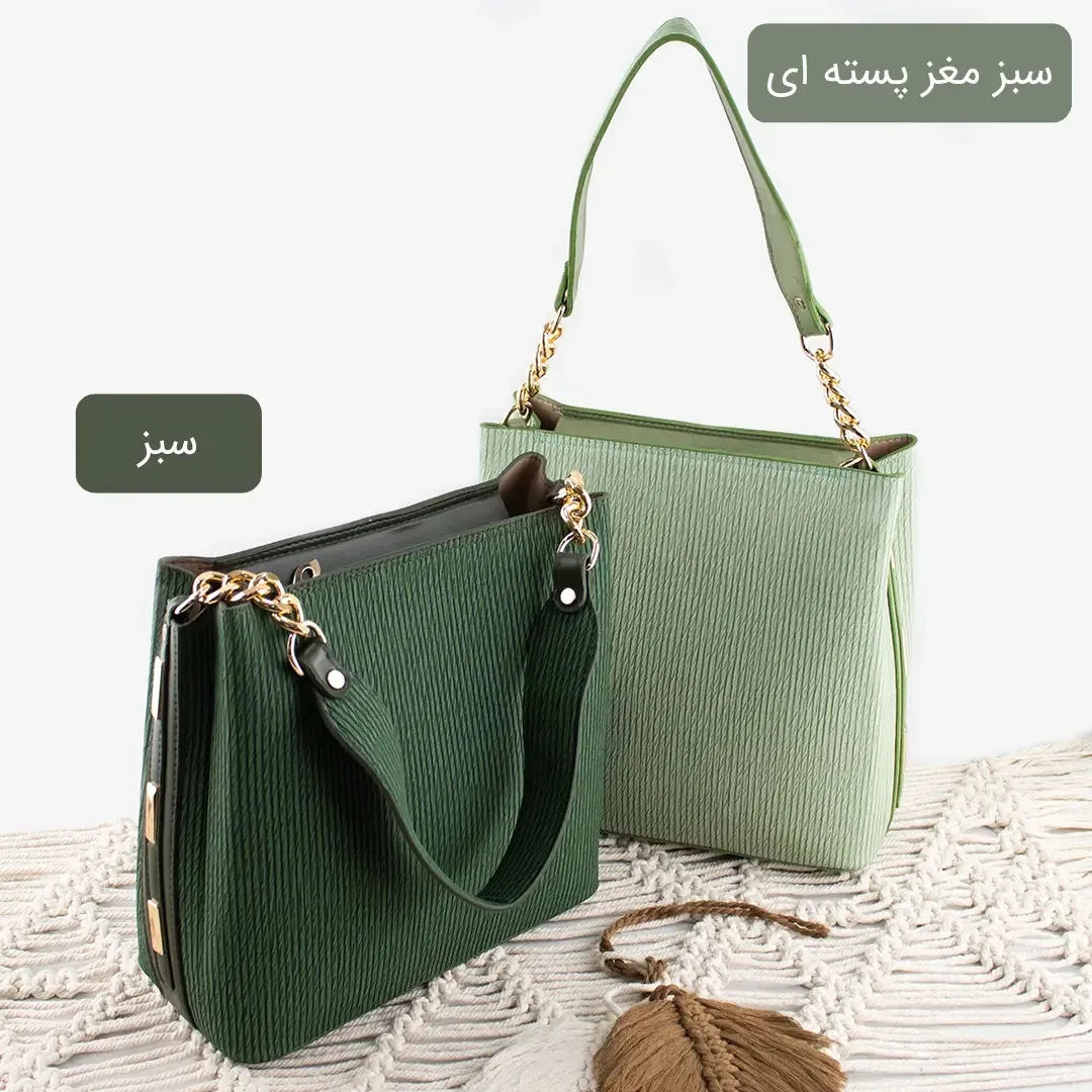 کیف زنانه روزمره چرم مصنوعی با بند بلند و جیب داخلی - Image 2