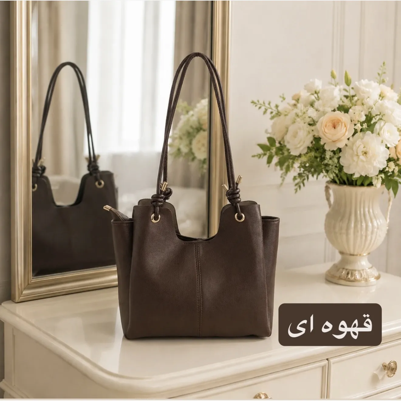 کیف زنانه چرم مصنوعی و کنفی اسپرت روزمره - Image 4