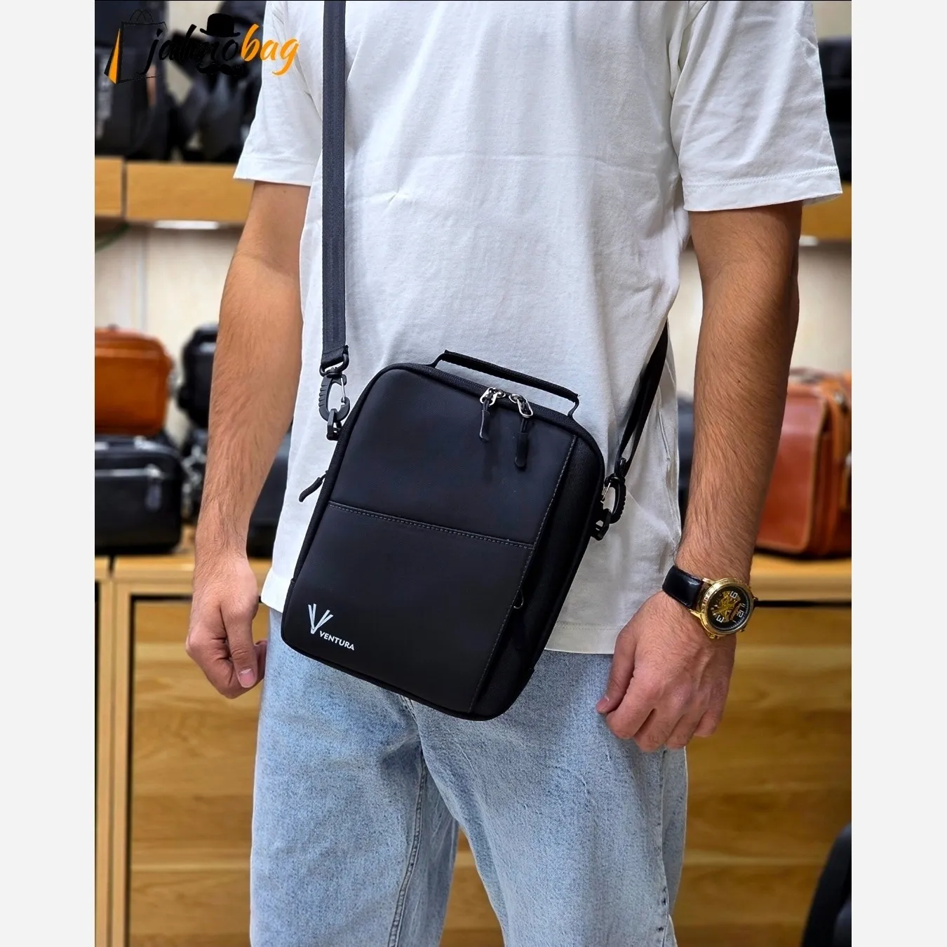 کیف دوشی دستی اسپرت ضد آب اسکین و برزنت خارجی - Image 4
