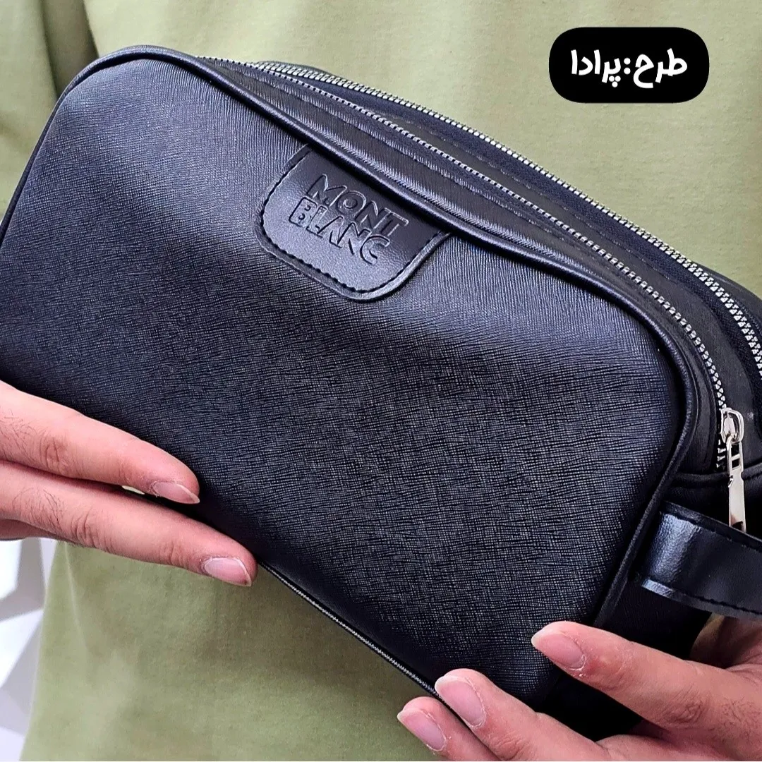 کیف دستی مردانه چرم صنعتی ضخیم دو خانه بند دستی - Image 11