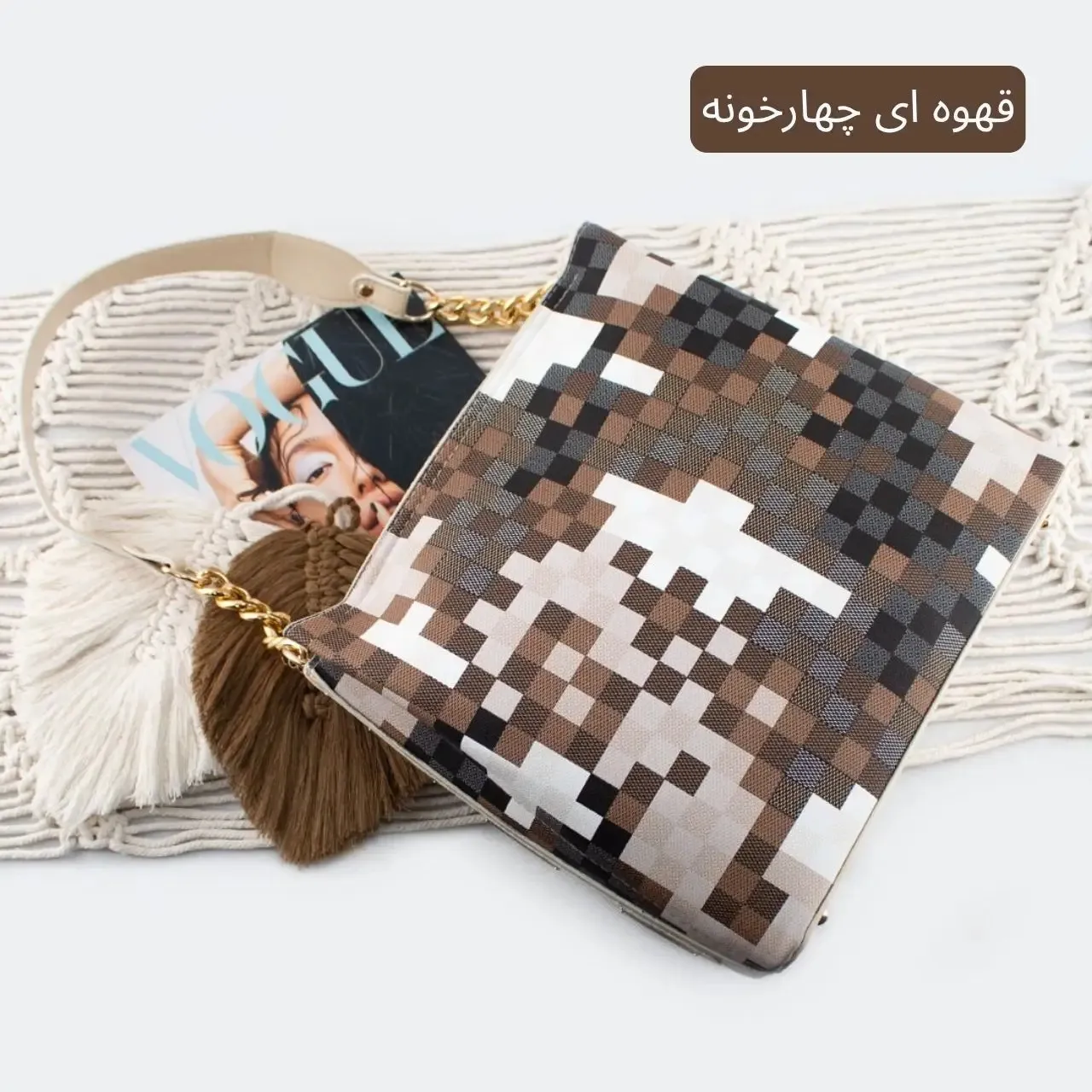 کیف زنانه چرم مصنوعی زیپدار بند بلند روزمره مهمانی - Image 9