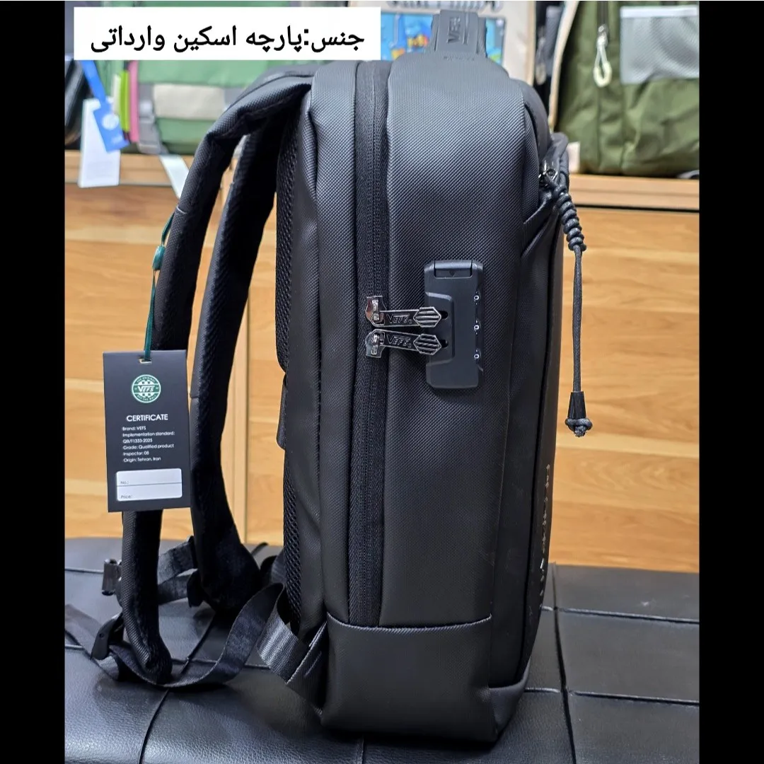 کوله پشتی لپتاپ دانشجویی و اداری قفل دار مناسب لپتاپ 17.5 اینچ - Image 7