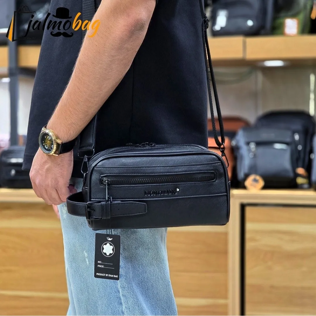 کیف دستی و دوشی چرم صنعتی مونت بلانک مدل کوچک - Image 2