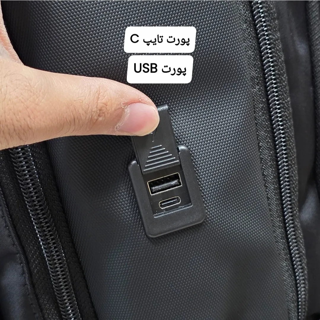 کوله پشتی لپتاپی قفل دار مناسب روزمره اداری دانشجویی دبیرستانی ارتفاع 44 سانتی متر - Image 12