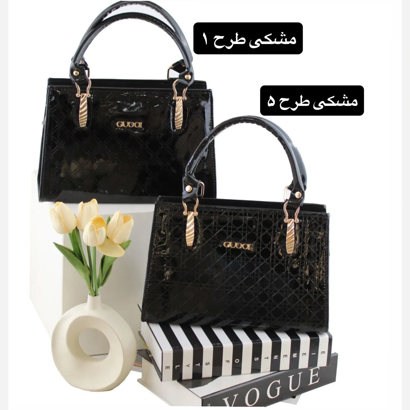 کیف زنانه رسمی و مجلسی چرم مصنوعی با بند بلند - Image 2