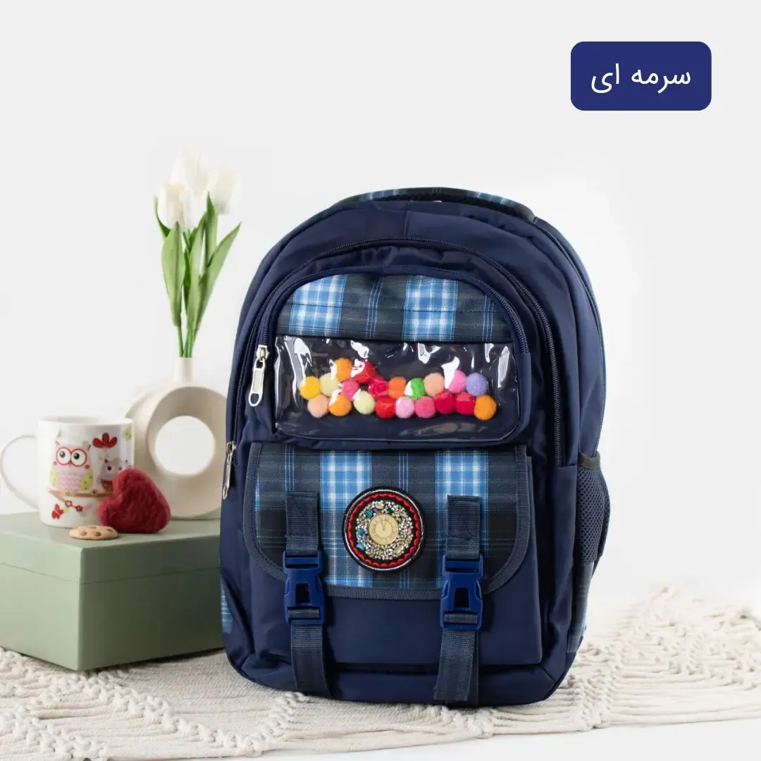 کوله پشتی مدرسه و دانشگاه پارچه ای با بند بلند و 6 جیب بیرونی ابعاد 40 در 30 در 15 سانتیمتر - Image 4