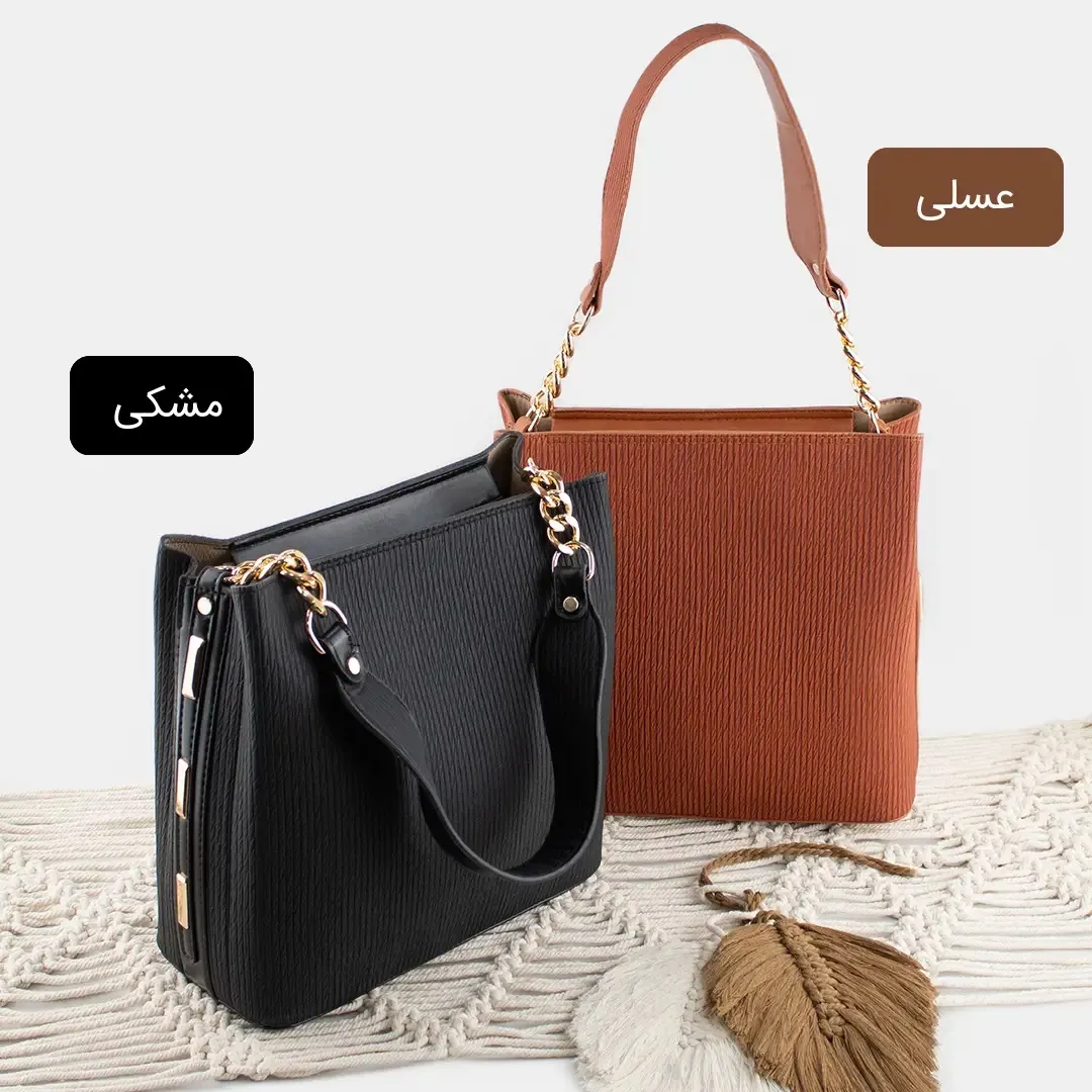 کیف زنانه روزمره چرم مصنوعی با بند بلند و جیب داخلی - Image 3
